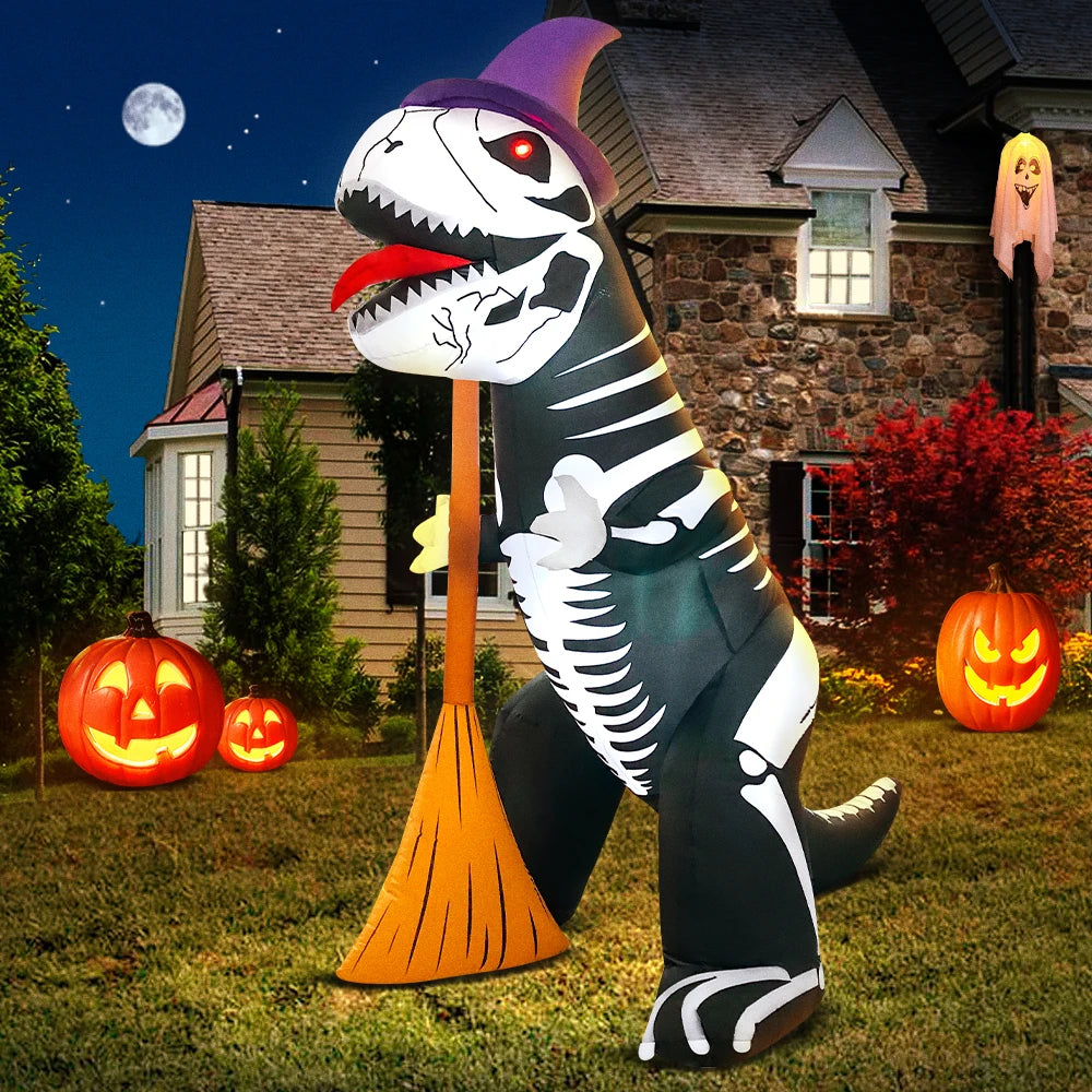 New Halloween Pumpkin Ghost Witch Inflatable Home Outdoor Decoration Blow Up Yard Props For Holiday Party Garden With Led