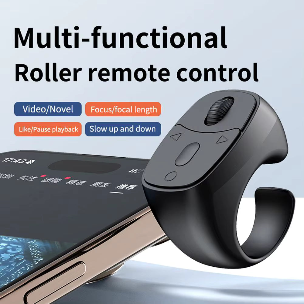 Bluetooth Scrolling Ring Remote Control – Rechargeable Video Scroller & E-Book Page Turner