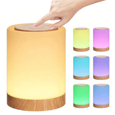 Smart LED Night Light - Portable USB Rechargeable Bedside Table Lamp for Kids' Bedroom and Camping 
