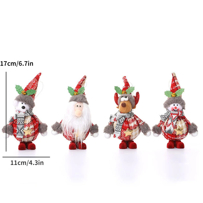 Christmas Dolls Santa Claus Snowman Deer Toys Xmas Figurines Home Decoration Christmas Gift Kids Ornament Happy New Year 2023 