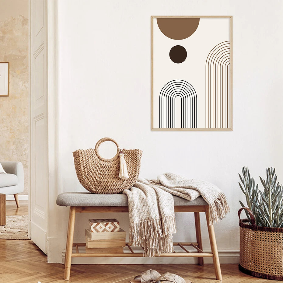 Abstract Geometric Line Boho Posters – Canvas Painting, Wall Art Print for Bedroom, Living Room, Interior Home Decoration 