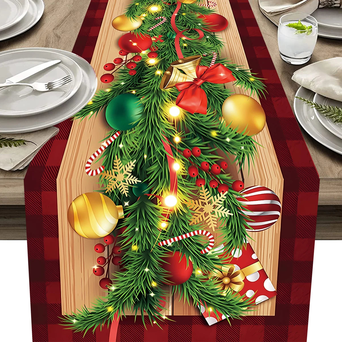 2024 Christmas Table Runners Merry Christmas Decoration for Home Tablecloth Table Cover Xmas Gifts Navidad Noel New Year 2025 