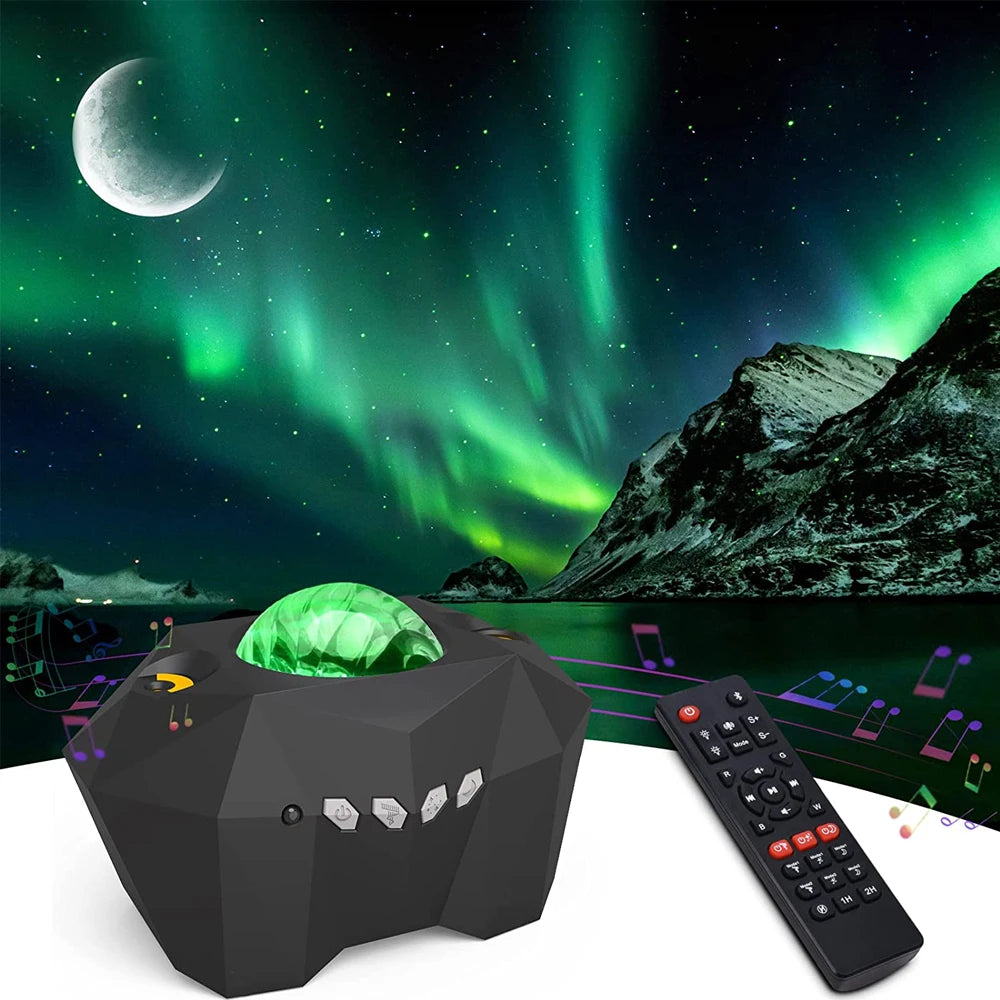 Aurora Star Light Projector with Moon – Galaxy Night Lights, Remote Control, Bluetooth Projection Lamp, Gift for Kids 