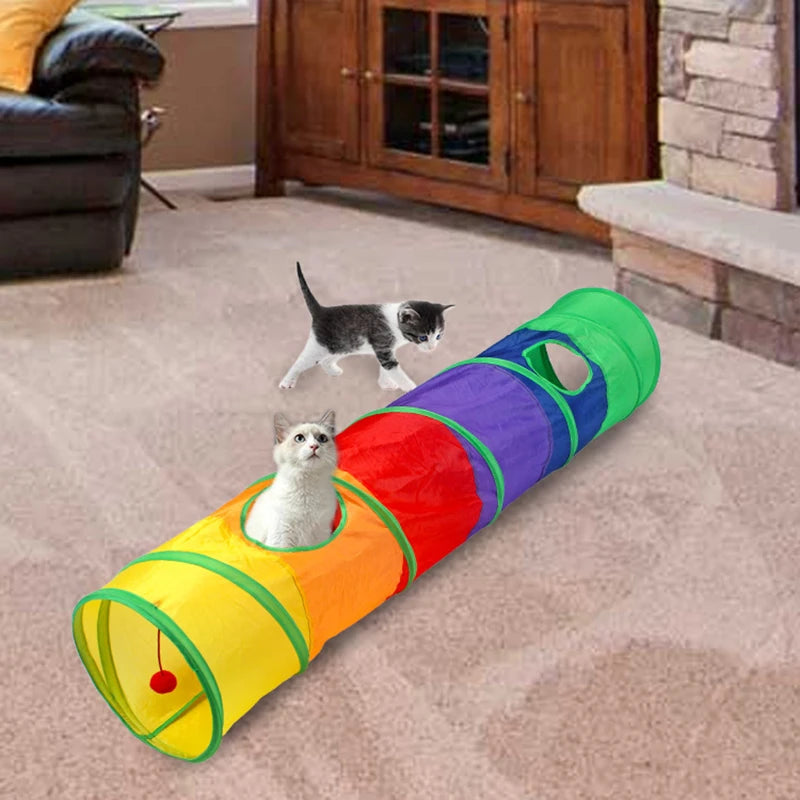 Cat Tunnel Tube Foldable Cat Toys Kitty Training Interactive Fun Toy Tunnel Bored for Puppy Kitten Pet Supplies Cat Accessorie 