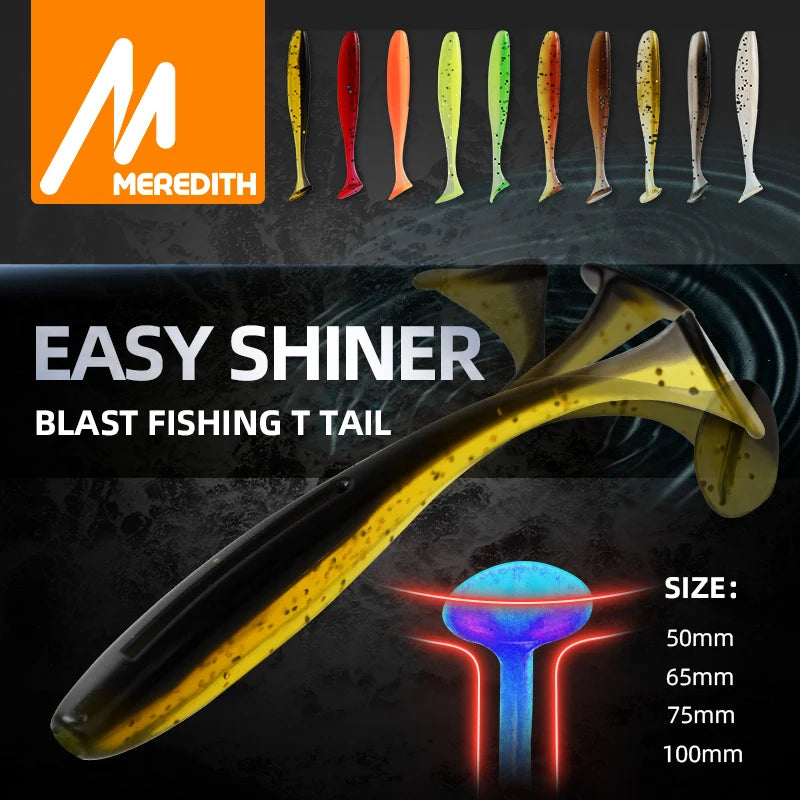 MEREDITH Easy Shiner Fishing Lures - Available in 50mm, 65mm, 75mm, and 100mm Wobblers, Soft Silicone & Plastic Baits for Carp Fishing