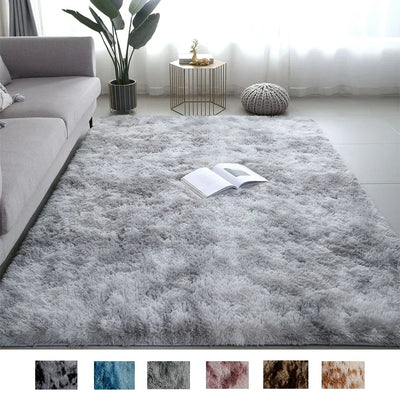 Carpets For Living Room Modern Sofas Grey Fluffy Carpet Bedroom Decoration Anti-slip Furry Large Rug Washable Floor Covering Mat 
