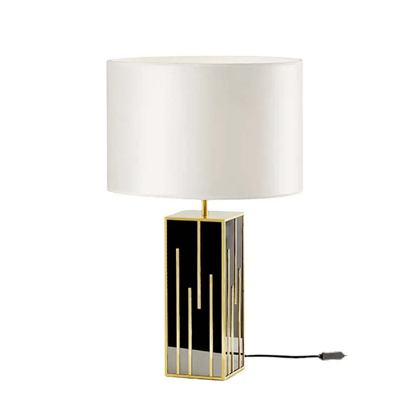 Nordic Modern Gold Decor LED Desk Light - Hotel Bedroom & Study Table Lamp with Metal Iron and Fabric Shade