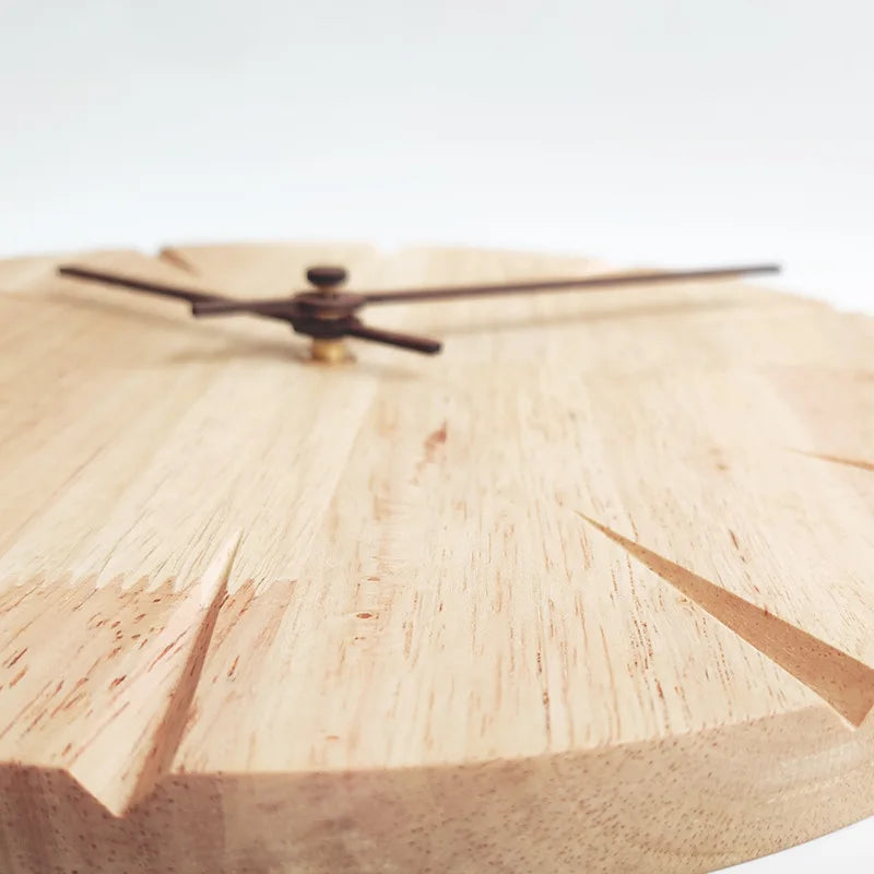 Creative Nordic solid wood wall clock office living room wall clock decoration high grade wooden wall clock Silent clock 
