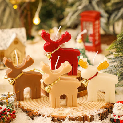 1pc Christmas Elk Shaped Scented Candles Fawn Fragrance Candle Aroma Candle DIY Home Party Tabletop Ornament Xmas Exquisite Gift 