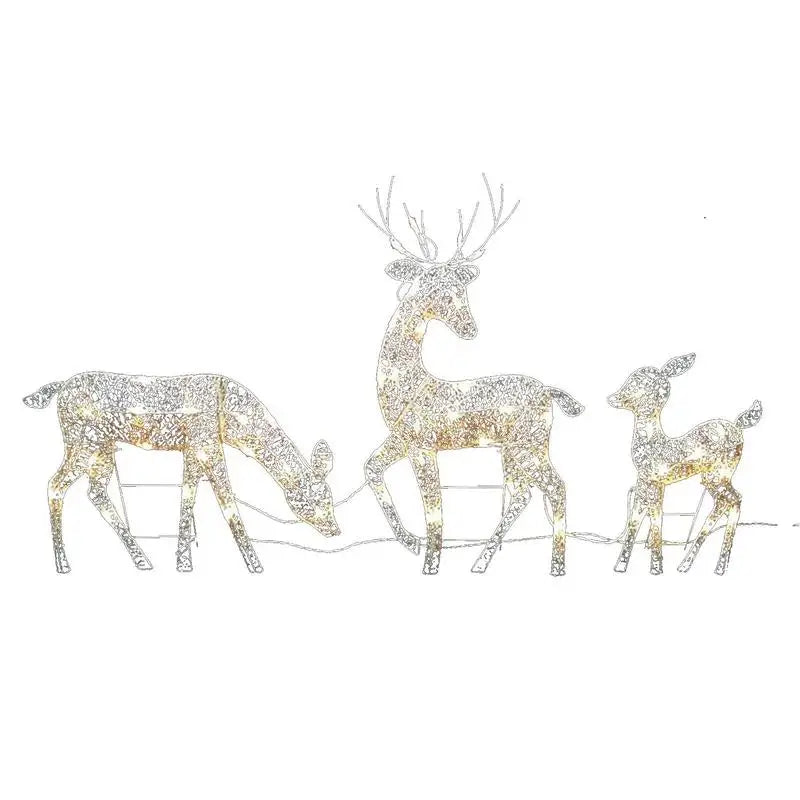 Lighted Christmas Reindeer Water Resistant Light Up Decoration For Garden Glowing Reindeer Outdoor Yard Ornament New Year 2024