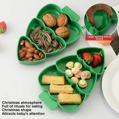Christmas Tree Shaped Platter Snack Appetizer Trays Serving Platters Christmas Tree Divided Plates Food Dish Divided Dinner 