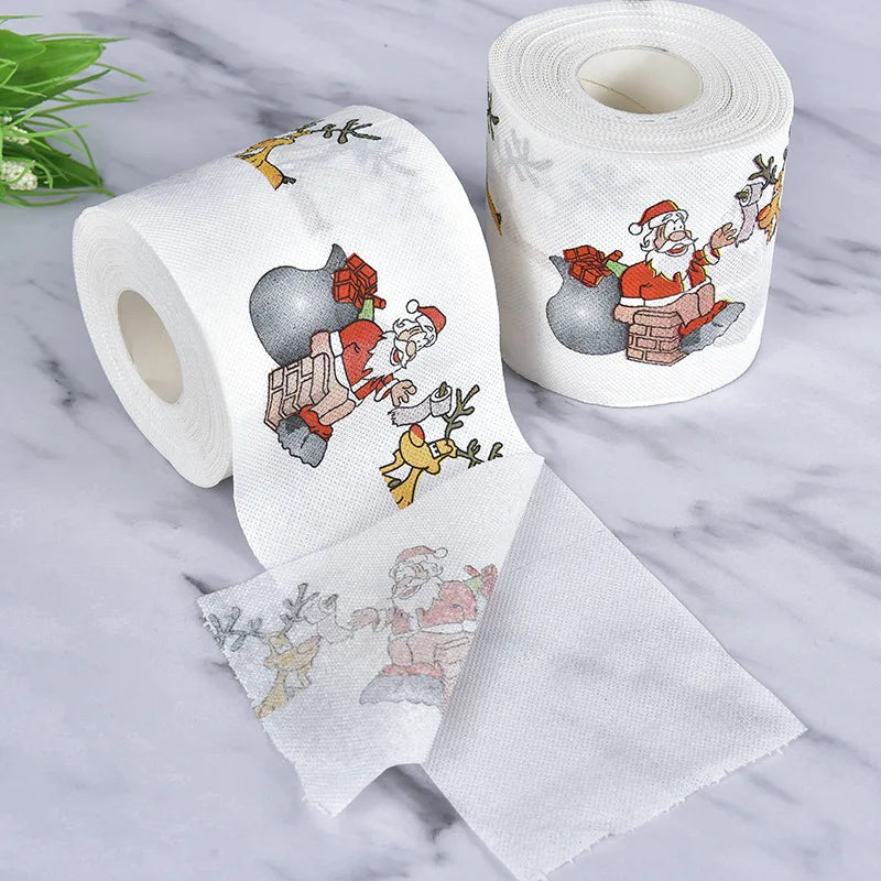 Christmas Santa Claus Bath Toilet Roll Paper Merry Christmas Decoration For Home 2024 Xmas Decor Navidad Natal New Year Gift 