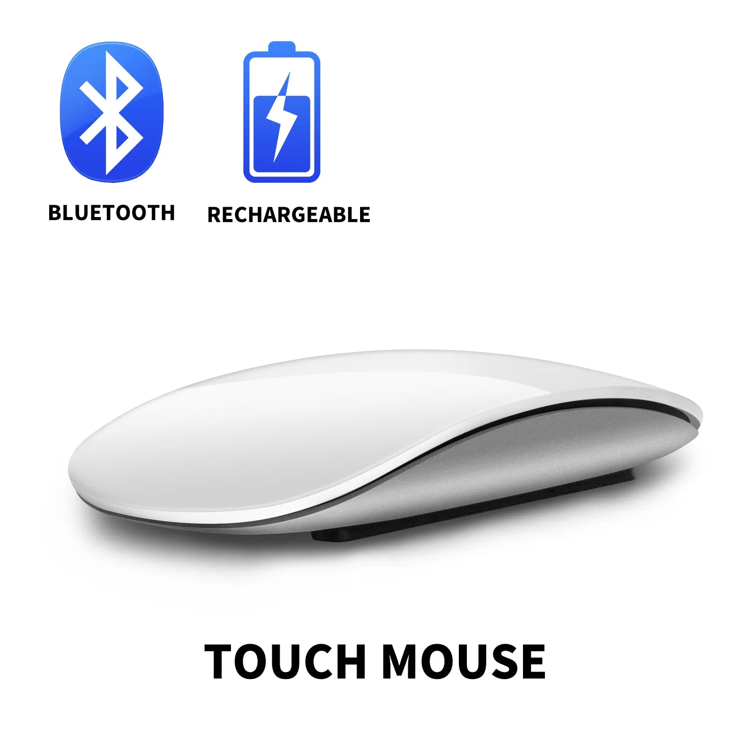 Bluetooth 4.0 Wireless Mouse – Rechargeable, Silent, Multi-Arc Touch, Ultra-Thin Magic Mouse for Laptop, iPad, Mac, PC, MacBook 