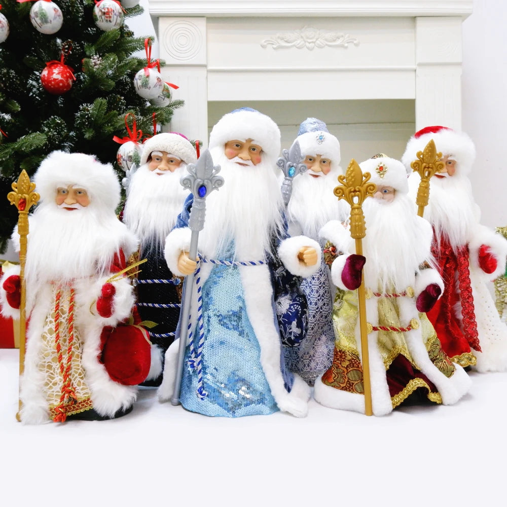 Big Santa Claus Figure Christmas Electric Santa Plush Toys Clause Christmas Decoration for Home Christmas Ornaments Snow Maiden