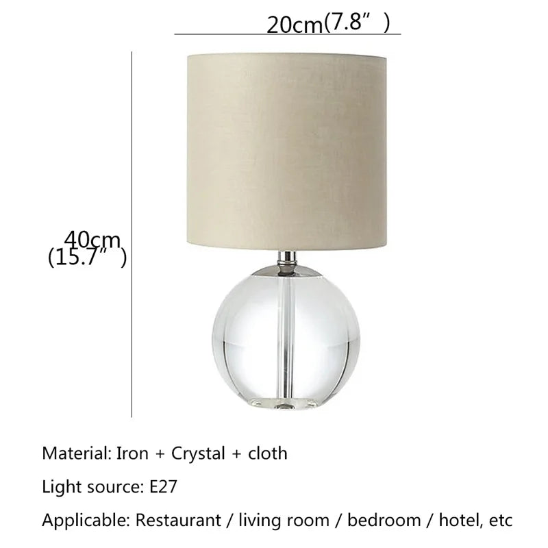 RONIN Dimmer Table Light – Contemporary Simple Desk Lamp with Round Crystal LED for Home Bedroom Decoration 