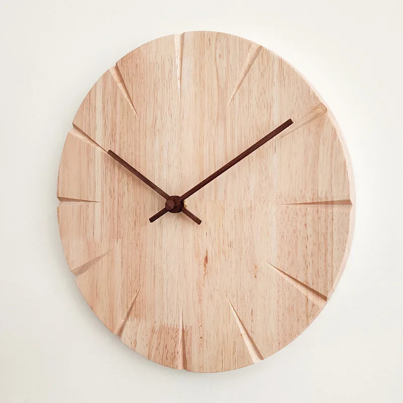 Creative Nordic solid wood wall clock office living room wall clock decoration high grade wooden wall clock Silent clock 