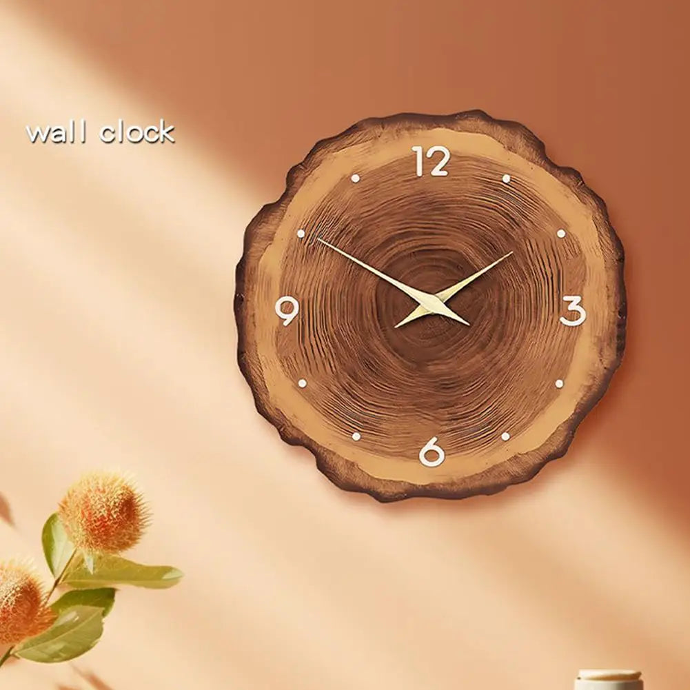 30cm Fashion Annual Wooden Wall Clock Silence Rotate For Bedroom Living Room Cafe Simple Elegant Originality Wall Clock 