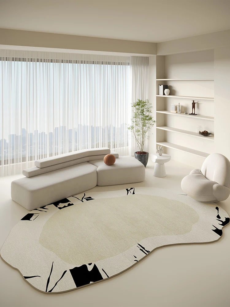 French Romantic Luxury Carpet Irregular Art Large Size Living Room Carpets Easy Clean Washable Party Rugs Easy Care Bedroom Rug 