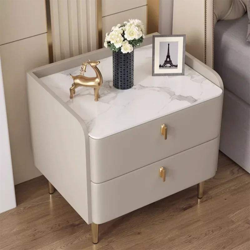 White Bedroom Night Table Nordic Minimalist Trendy Luxury Nightstands Plastic Drawer Articulos Para El Hogar Hotel Furniture