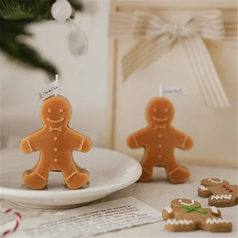 1PCS Christmas Gingerbread Man Scented Candles New Year Room Decoration Navidad  Party Atmosphere Xmas Home Gifts