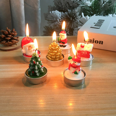 3pcs Christmas Candle Santa Claus Snowman Tree Christmas Decoration for Home Mini Candles Xmas Party New Year Gifts 