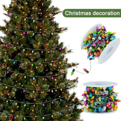 5Meters Colorful Bulbs String Garland Christmas Home Decorations Xmas Tree Ornaments Navidad New Year Gift DIY Dollhouse Not LED 