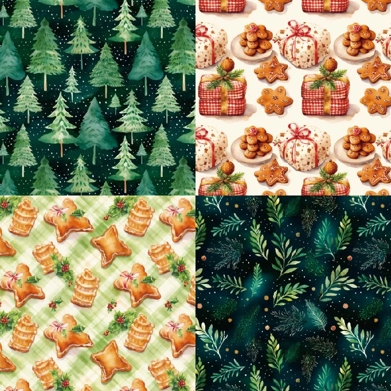 KLJUYP 24 sheets 6"X6" Christmas Biscuits Paper Scrapbook paper Scrapbooking patterned paper pack DIY craft Background paper 