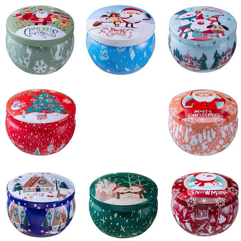 Christmas Scented Candle Tin Jar Portable Travel Soy wax Plant candle Gift Box