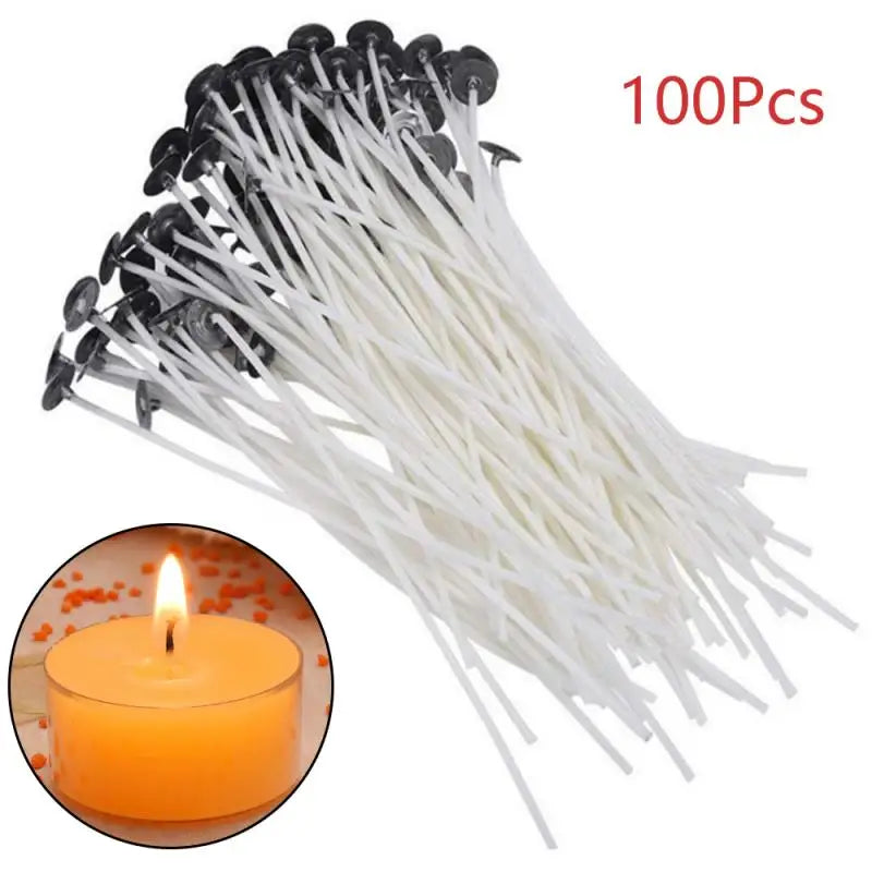 100Pcs/Lot Cotton Candle Wick Flameless Smokeless Wick Candle Light Making Birthday Party Christmas Candle Decor 9/15/20cm 