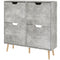 HOMCOM Shoe Storage Cabinet with 4 Flip Drawers and Adjustable Shelf, Shoe Cabinet for 16 Pairs of Shoes, Cement Grey
