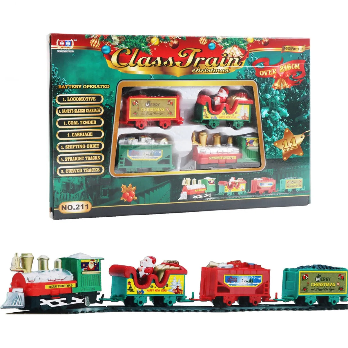 Realistic Electric Train Set,Easy To Ass-emble & Safe For Kids Gift & Party Home Tree Decoration toy