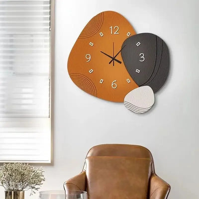 Oval Living Clock - Silent Modern Trendy Wall Clock, Creative Mural Decoration for Restaurants & Home 