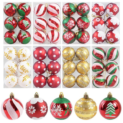6Pcs/box 6cm Christmas Ball Ornaments Xmas Tree Hanging Pendant Christmas Decorations for Home 2024 Navidad Natal New Year Gift 