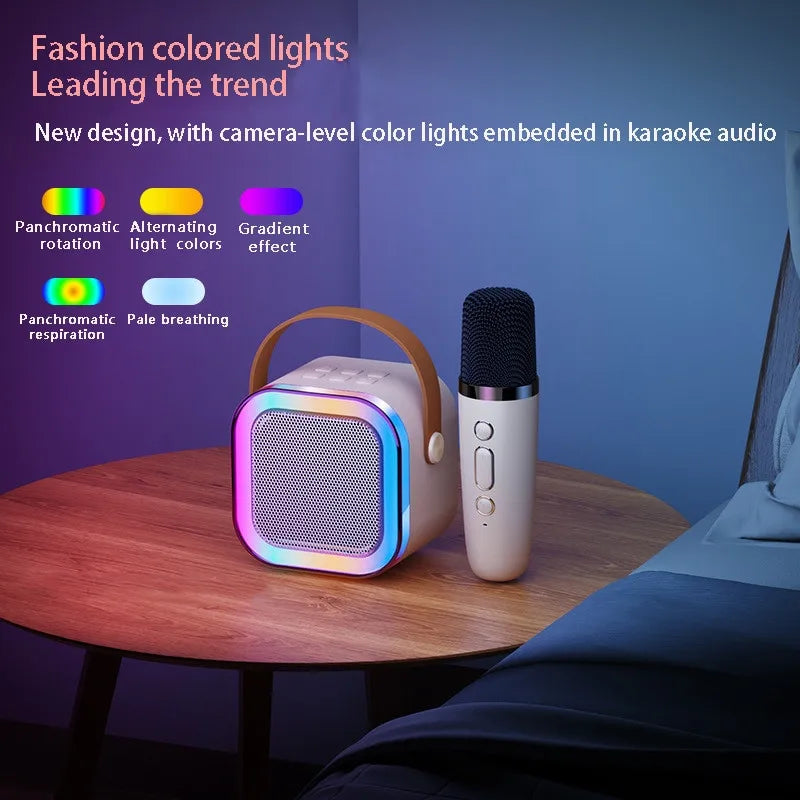 K12 Portable Karaoke Machine - Bluetooth 5.3 PA Speaker System with 1-2 Wireless Microphones, Ideal for Home, Family Singing, and Kids' Xmas Gifts 