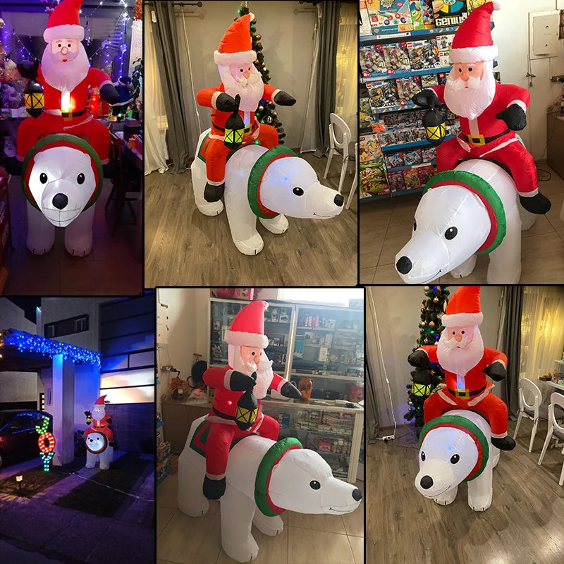 6FT Inflatable Christmas Decoration for Home Outdoor Xmas Party Santa Claus Decor Garden Yard Decoration