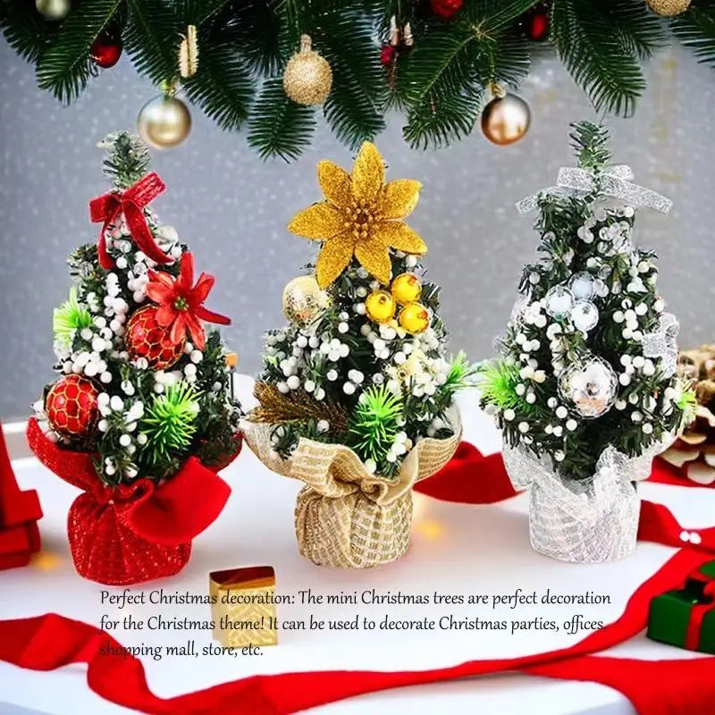 3PCS Christmas tree Mini Christmas tree Desktop decorations window decorations Christmas children's gifts Christmas decorations