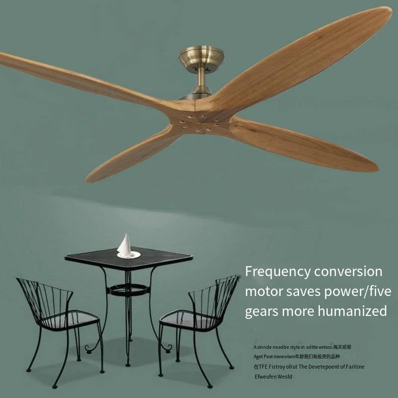 60-Inch Ceiling Fan – DC 85V-260V Motor, 4 or 2 Wooden Blades, Ventilator Light, Remote Control, Free Shipping 