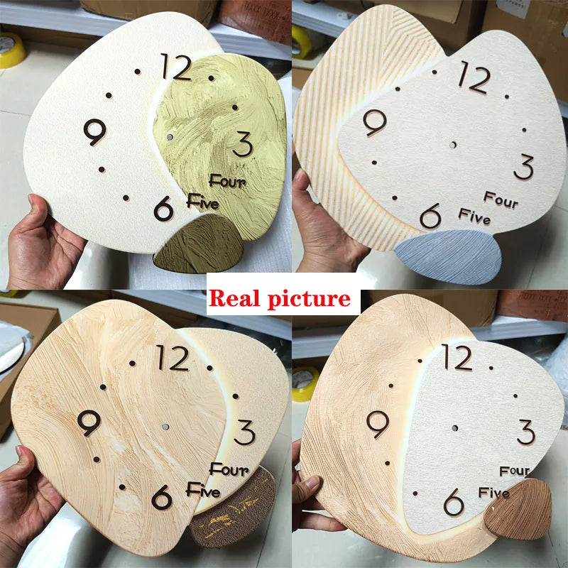 Wall Mounted Clock Cream Style Creative Living Room Irregular Family Bedroom Decorated Wall Clock Wall