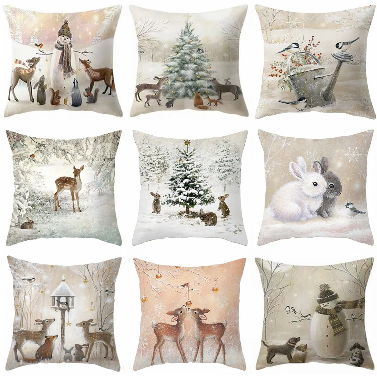 45cm Christmas Pillowcase Cushion Cover Christmas Decorations for Home 2024 Christmas Ornament Gift Navidad Happy New Year 2025 