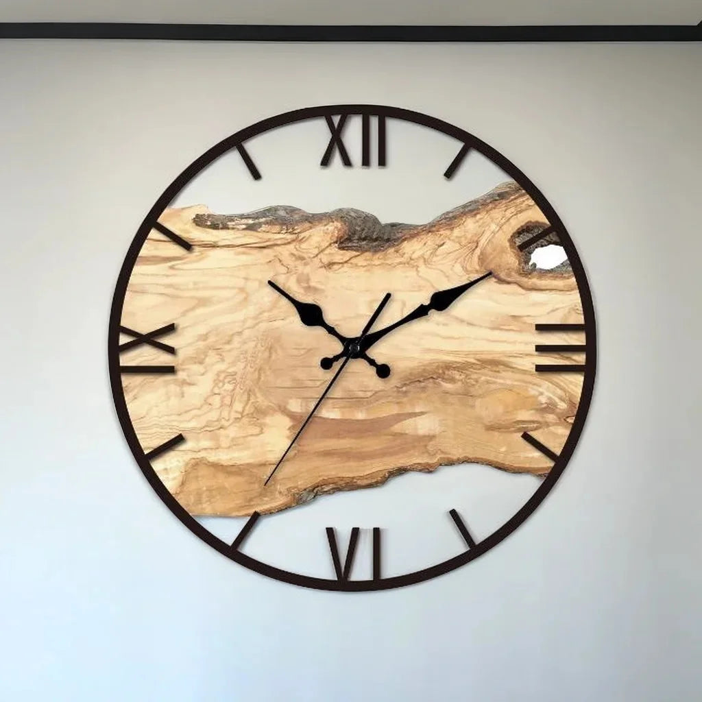 Simple Transparent Wall Clock Acrylic Wood Grain Silent Movement Clock High Quality Living Room Bedroom Office Home Decor New