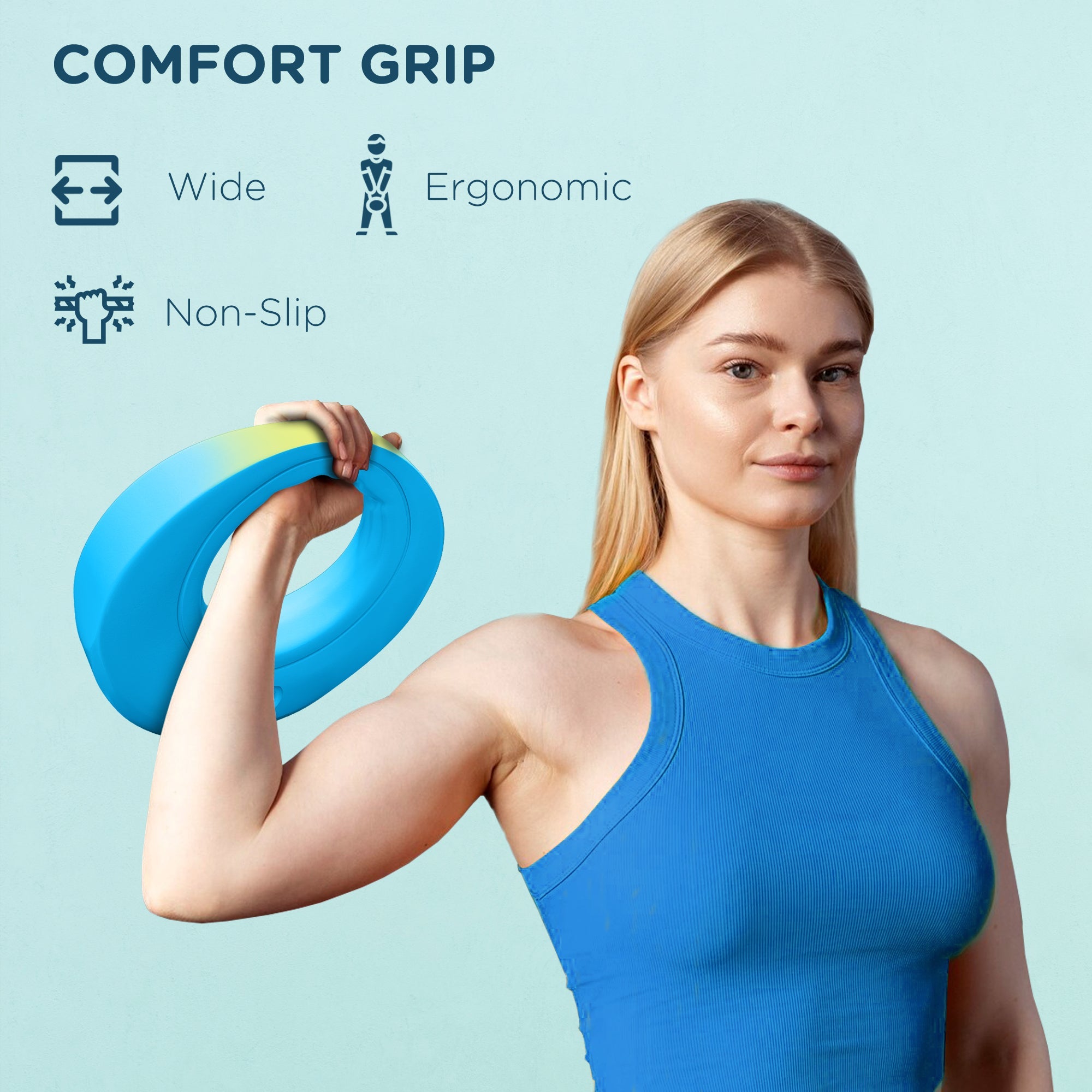Soozier 13lbs Kettlebell, Soft Kettle Bell with Wide Handle for Home Gym Weight Lifting and Strength Training, Light Blue 