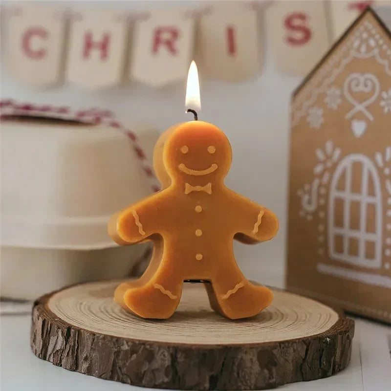 1PCS Christmas Gingerbread Man Scented Candles New Year Room Decoration Navidad  Party Atmosphere Xmas Home Gifts