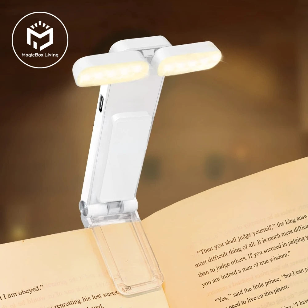 Reading Light - USB Rechargeable Book Light for Reading at Night in Bed, LED Clip-On Portable Bookmark Light 