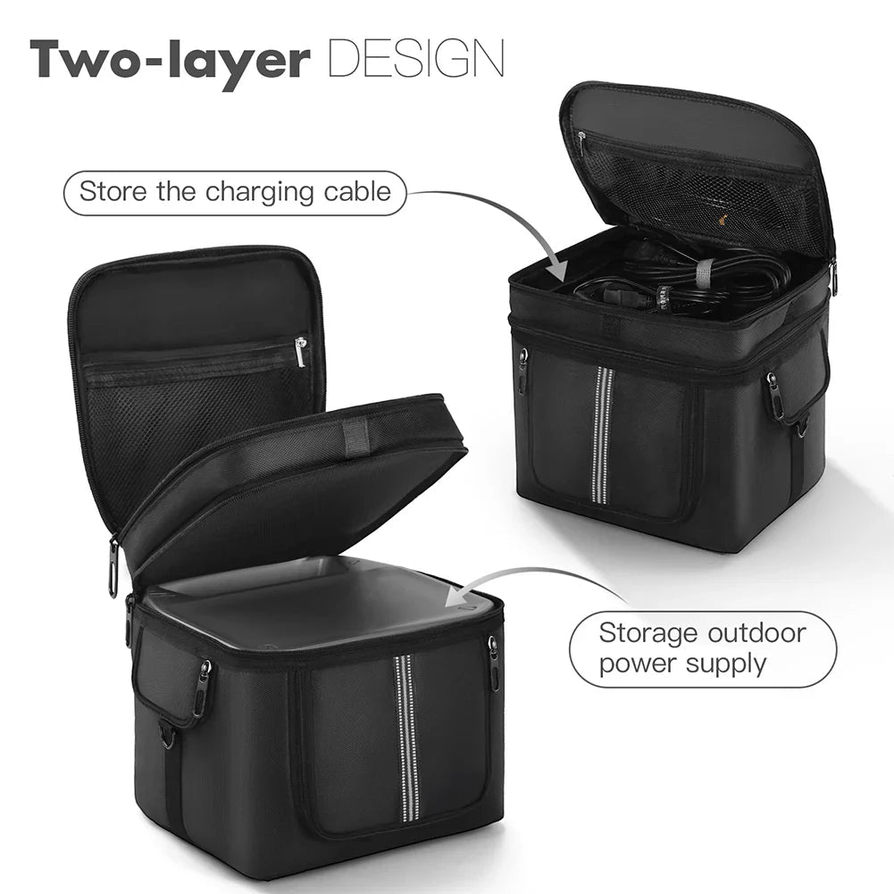Portable Power Station Bag Waterproof Protective Case with Shoulder Strap & Handle for Ecoflow River 2 Pro & Ecoflow River 2 Max 