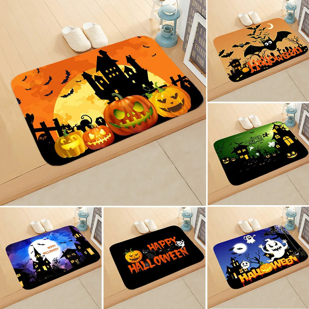 2023 Halloween Pumpkin Rug Bedroom Bathroom Floor Mat Decoration Halloween Scary Decoration Halloween Floor Mat