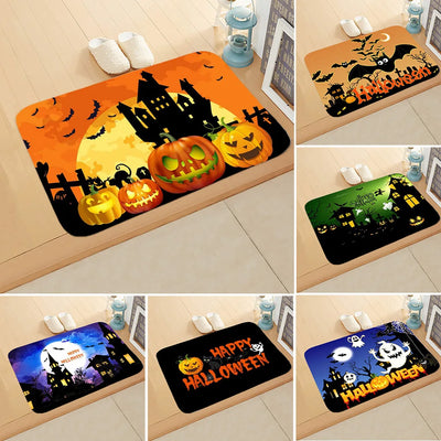 2023 Halloween Pumpkin Rug Bedroom Bathroom Floor Mat Decoration Halloween Scary Decoration Halloween Floor Mat 