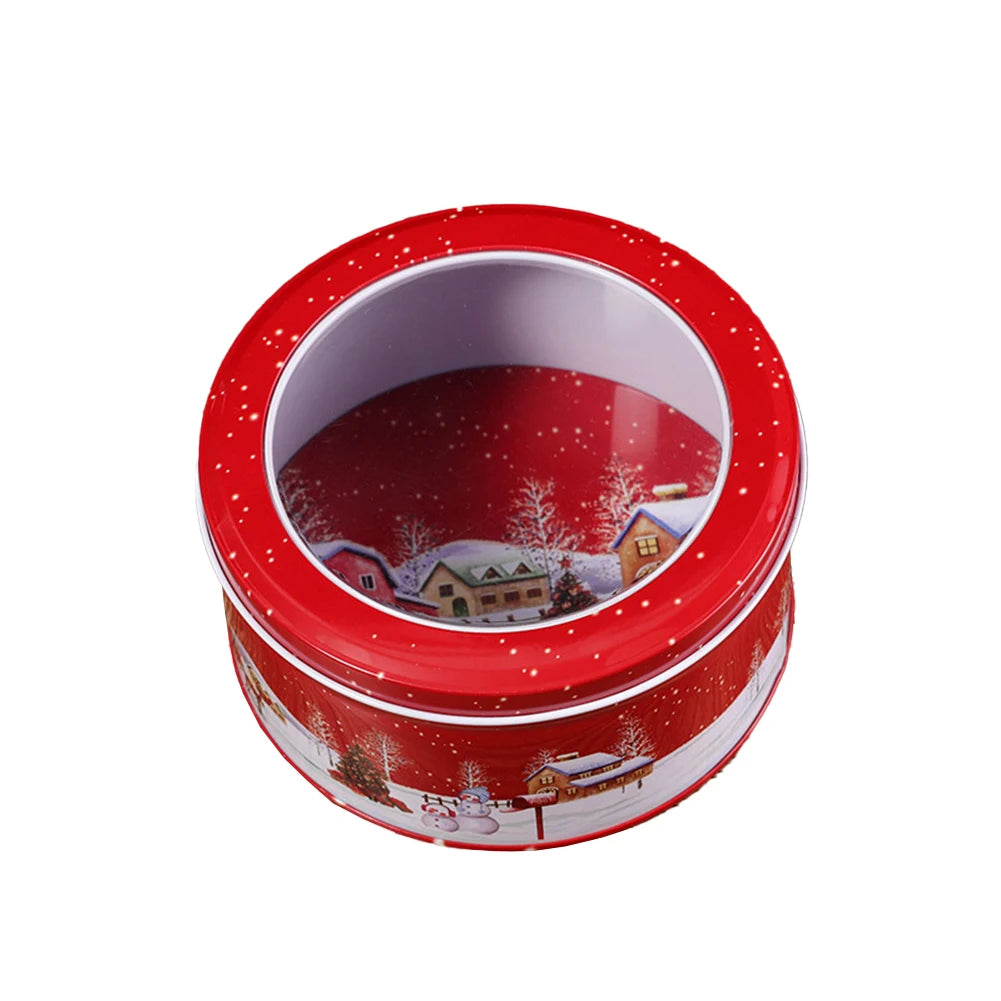 4pcs Christmas Metal Tin Jars Coffee Tea Spice Candy Jewelry Storage Case Candle Making Containers Decorations Boxes