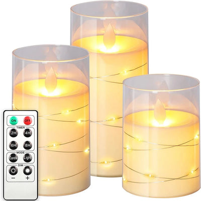 Remote Control Timer LED Electronic Candle Lights Flameless Candle Paraffin Wax LED Candle Set For Christmas Wedding Decor 