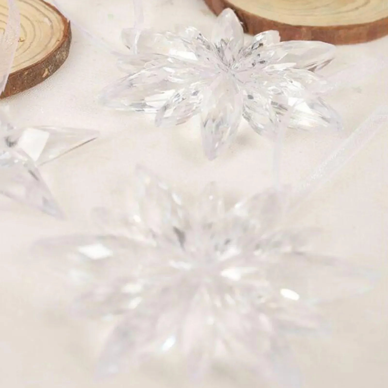 3pcs Christmas Transparent Snowflake Pendant Christmas Tree Ornaments Christmas Decorations For Home Xmas Navidad New Year 