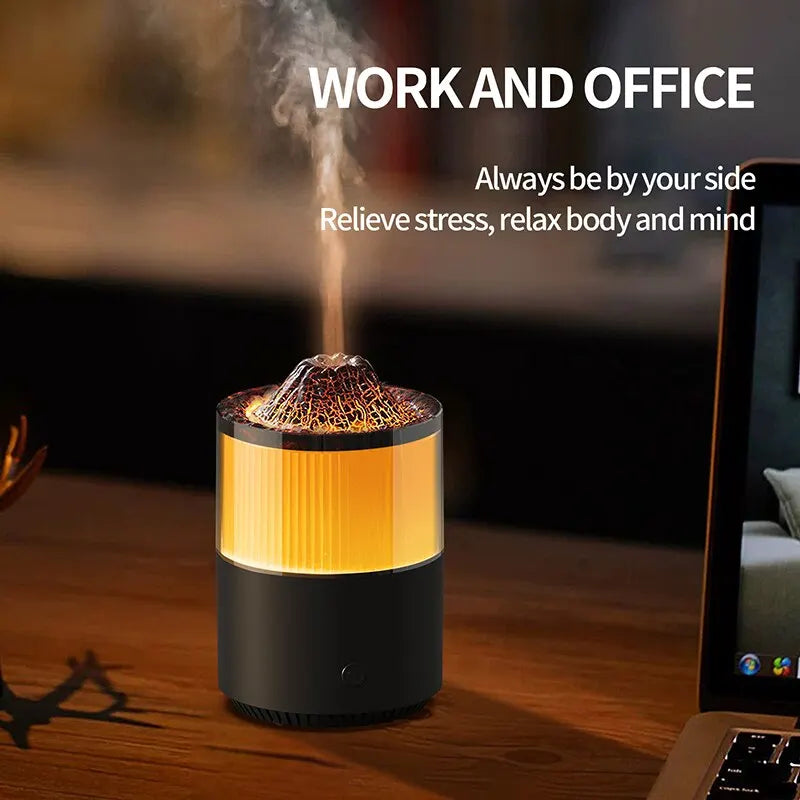 Cool Flame Lamp Humidifier - Colorful Mini Silent Desktop Ambient Lamp & Aromatherapy Machine